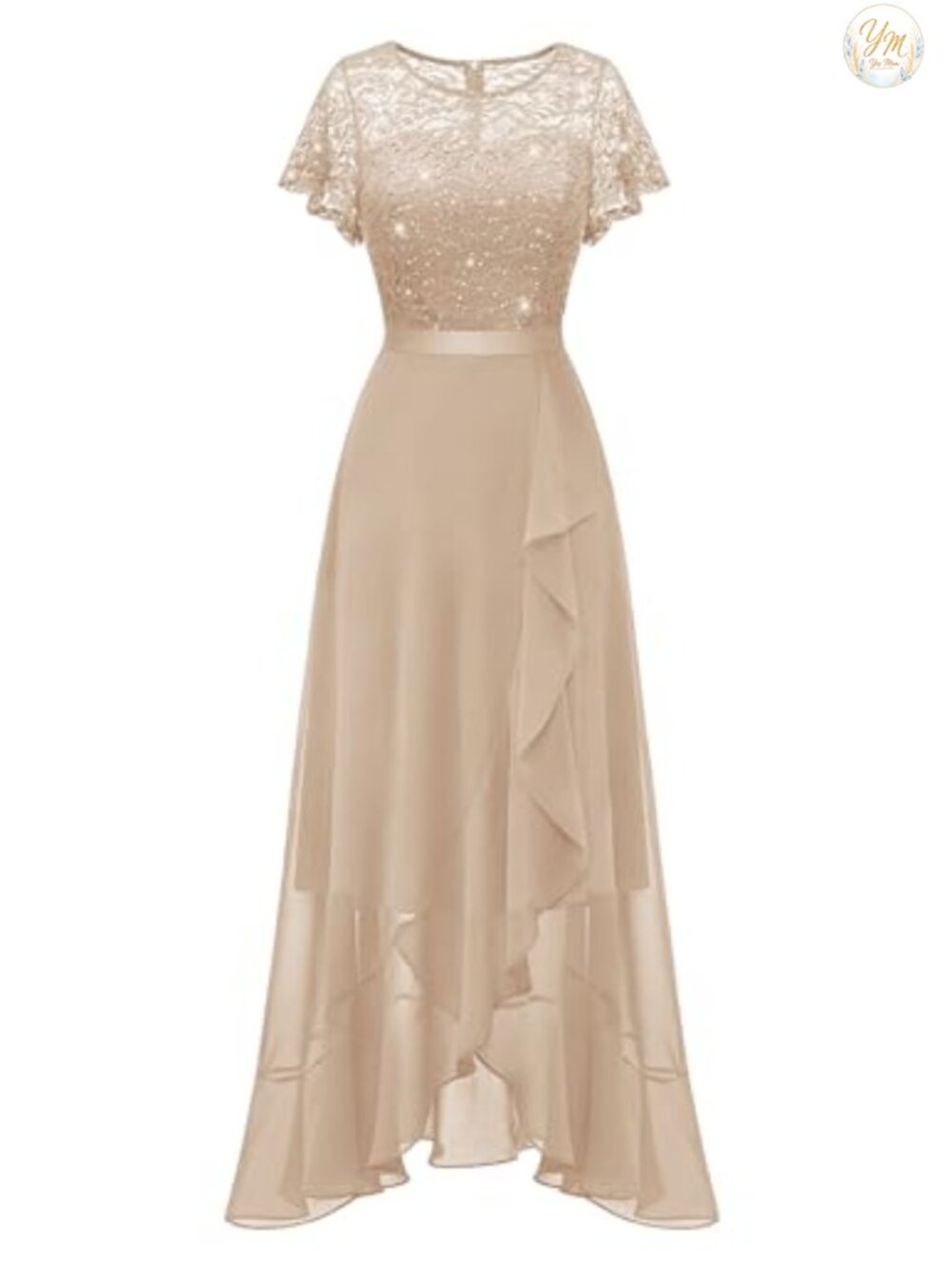 Formal Lace High Low Cocktail Dress Wedding Guest Evening Gown